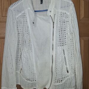 White House Black Market White Eyelet Blazer And Pants Sizes S And Jacket 18